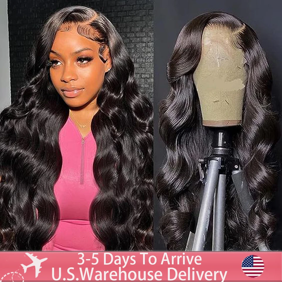 Body Wave Lace Front Human Hair Wigs 200 Density Brazilian Hair 13x4 Lace Frontal Wig For Black Women Pre Plucked With Baby Hair