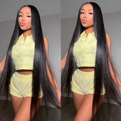 30 40 Inch 13x6 Hd Lace Straight Lace Frontal Wigs  Bone Straight Human Hair Wigs For Black Women 13x4 Glueless Brazilian Wigs