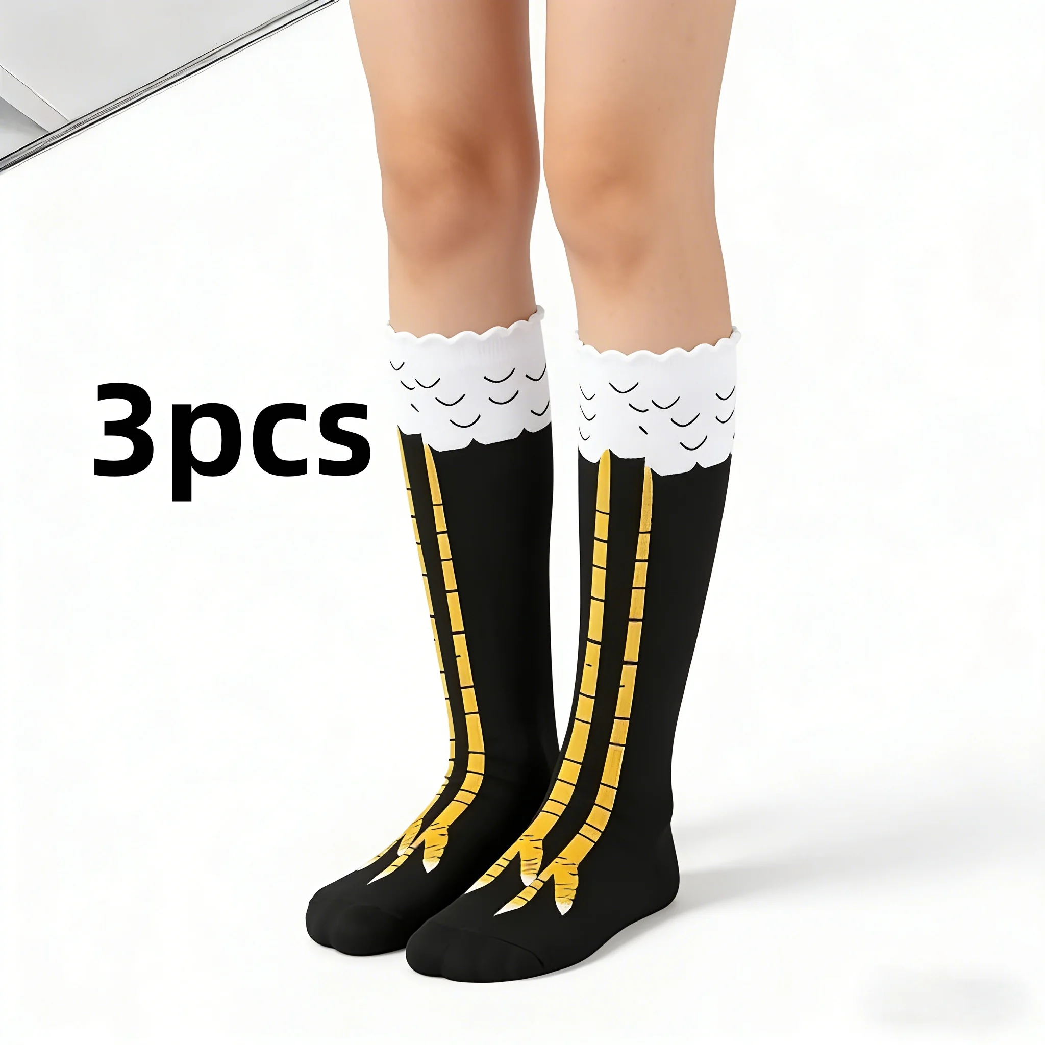 

Комплект из 3 забавных куриных носков: новые теплые уютные подарки для женщин и мужчин, идеальные рождественские чулки.