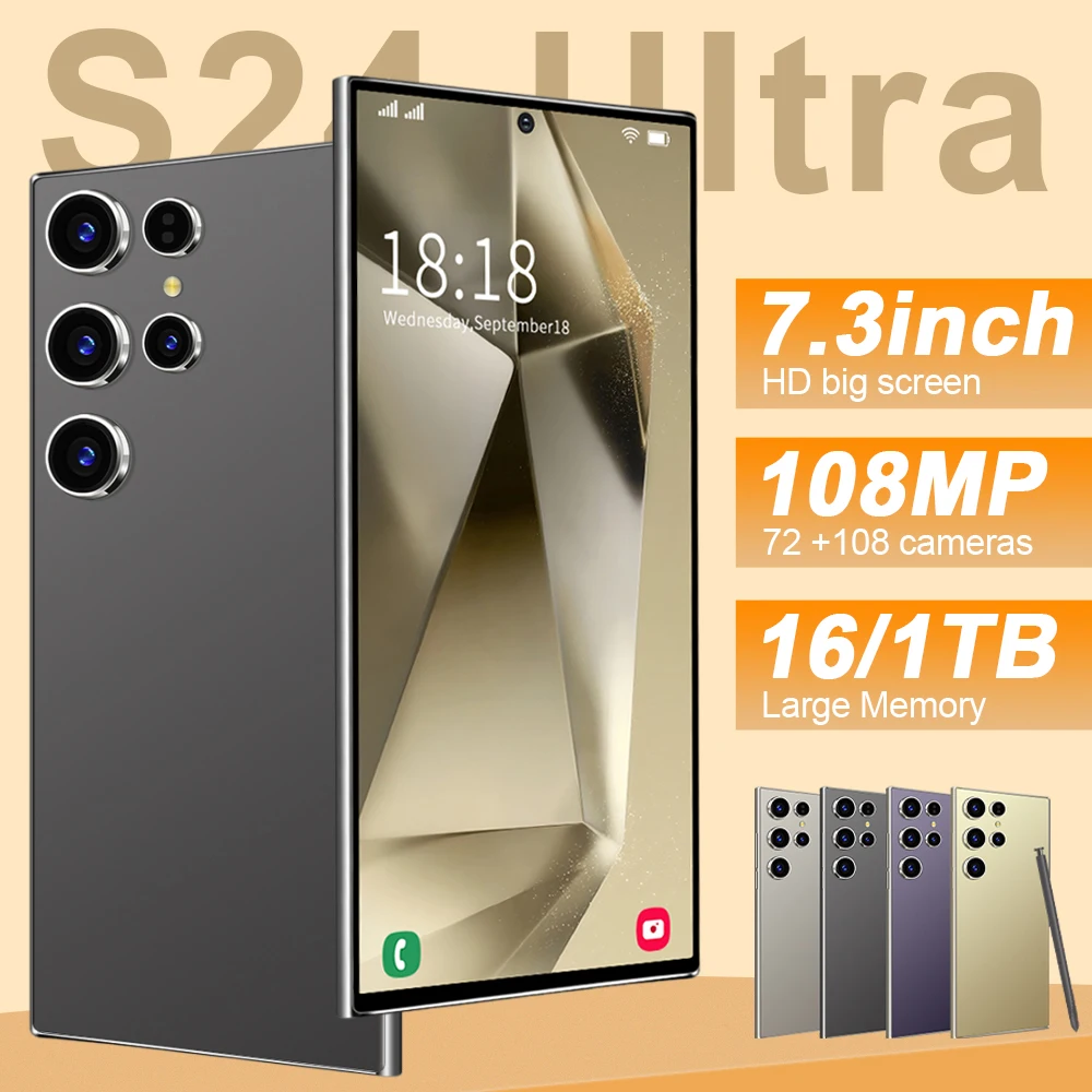 2024 S24 Ultra Smartphone 6.8 inch Full Screen 4G/5G Cell Phone 16TB+1TB 6800mAh Mobile Phones 108MP Global Version Celulares