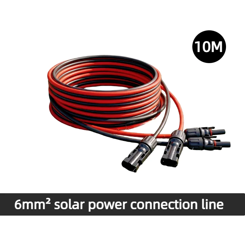 6mm² Solarkabel, Solar-Verlängerungskabel, 10M, Wasserdichtes Solarpanel-Kabel, Verwendet für Solarpanel-Photovoltaik-Installation