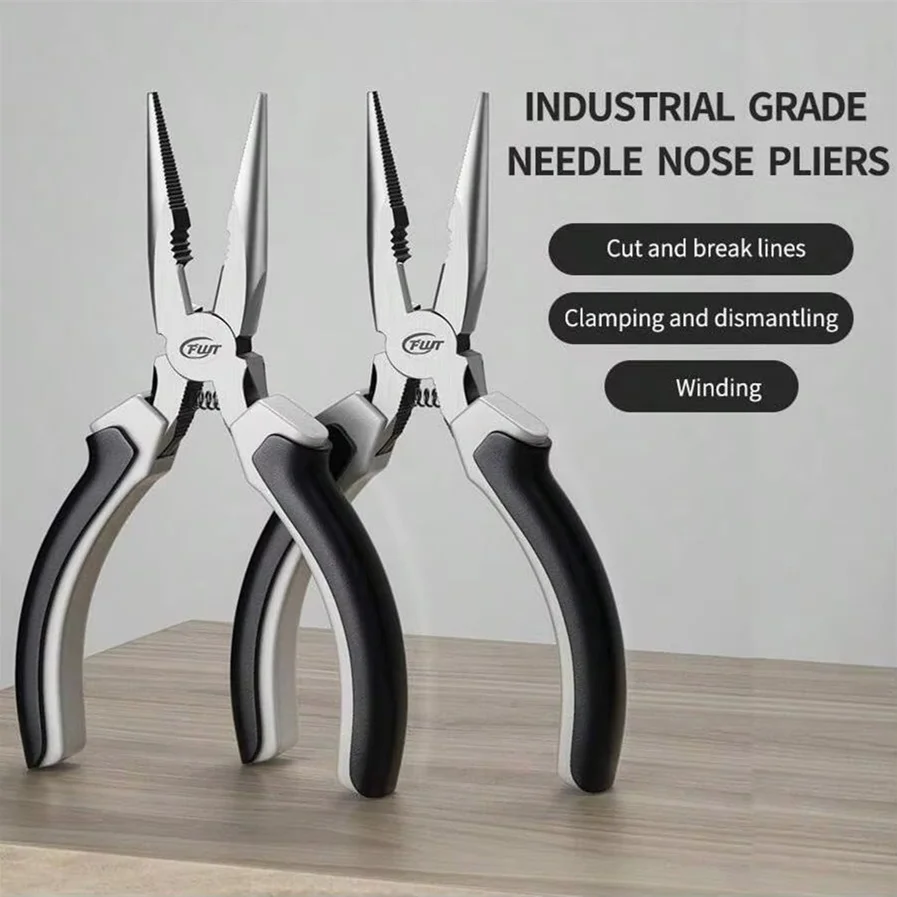 1pc, 6 Inch Long Pointed Nose Pliers, Industrial Grade Pliers, DIY Jewelry Making, Precision Tip Pliers, Suitable For Home, Fish