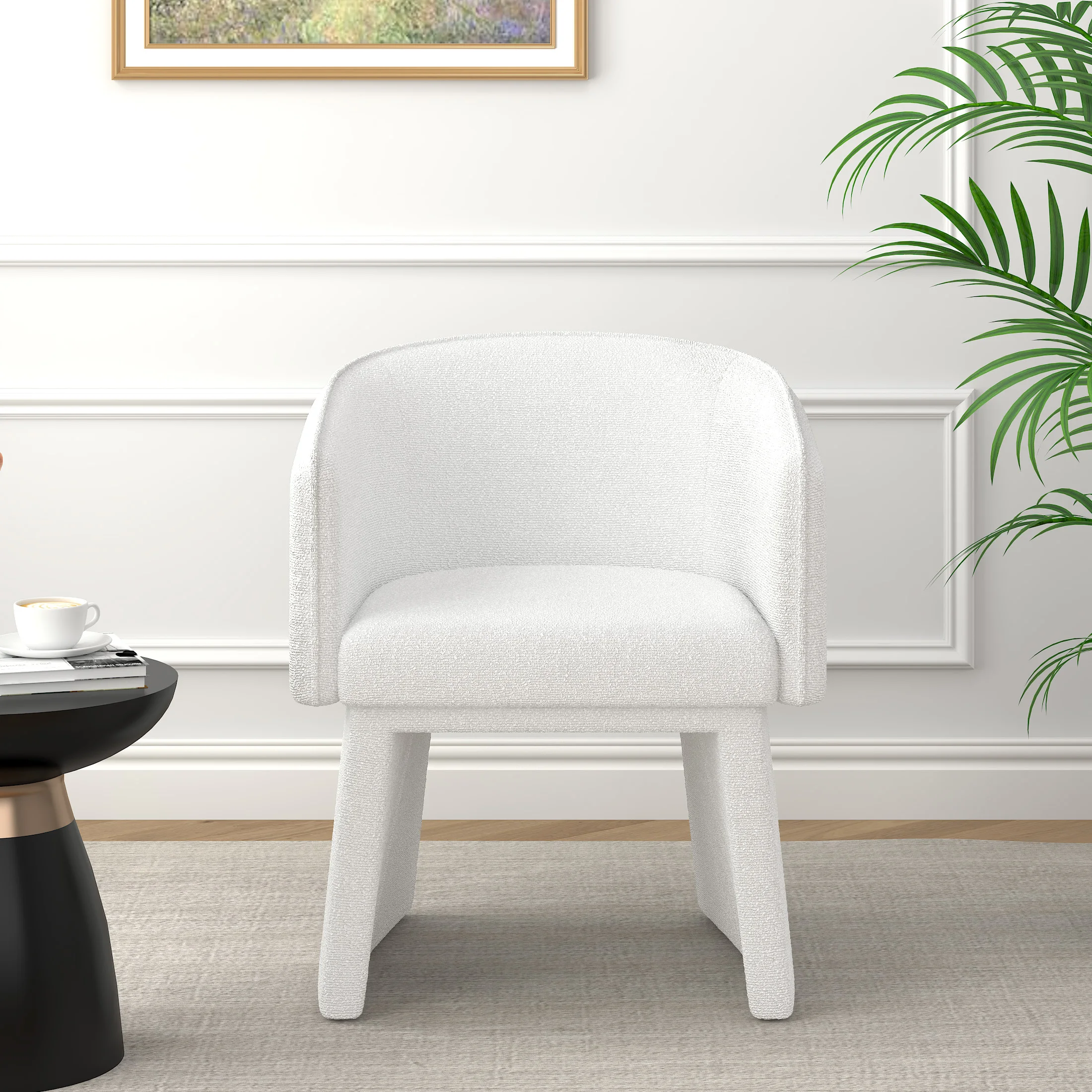 Simple and elegant chair, modern style white leisure chair, need to be assembled, must-have for restaurant, bedroom, living room