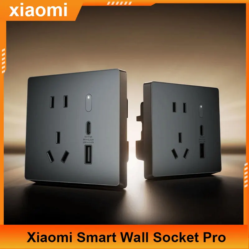 

NEW Xiaomi Smart Wall Socket Pro Smart Switch Socket Power Statistics Smart Linkage 20W Fast Charging Works with Mijia APP