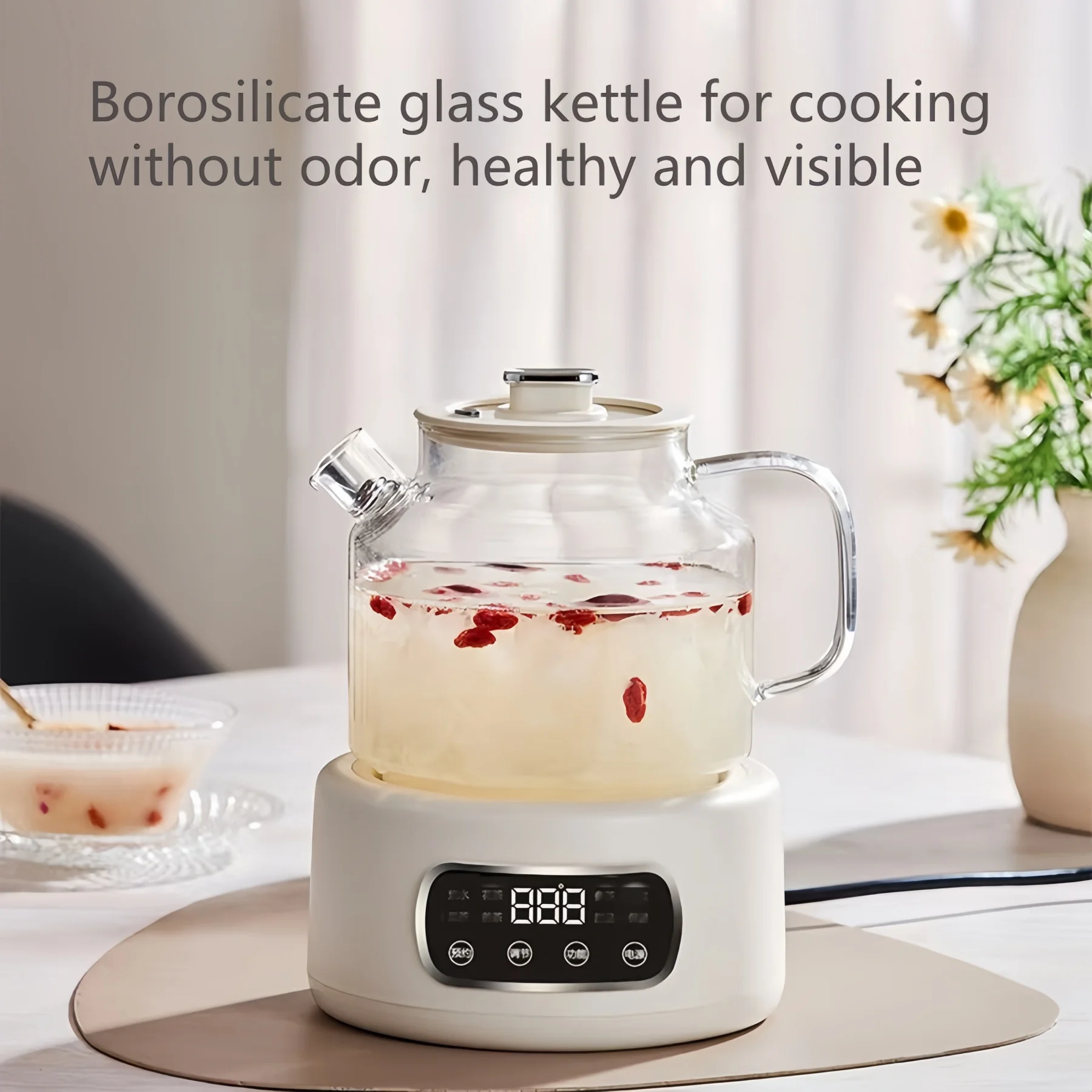 1.2L Electric Glass Tea Kettle with Infuser, Temp Control,Keep Warm