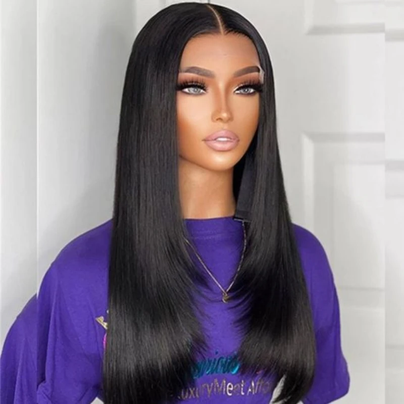 

Layered Straight Wig Lace Front Wig Virgin Human Hair Wigs Pre Plucked with Baby Hair Brazilian Glueless Wig Black Ready To Wear