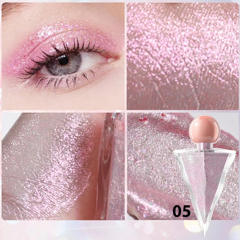 3 Colors Glitter Liquid Eyeshadow Set, Shimmer Sparkly Metallic Eye Shadow, Multi-Functional Highlighter Enhances Luster, Lightweight Water-based Long Lasting Shiny Eye Makeup For Party Festival.