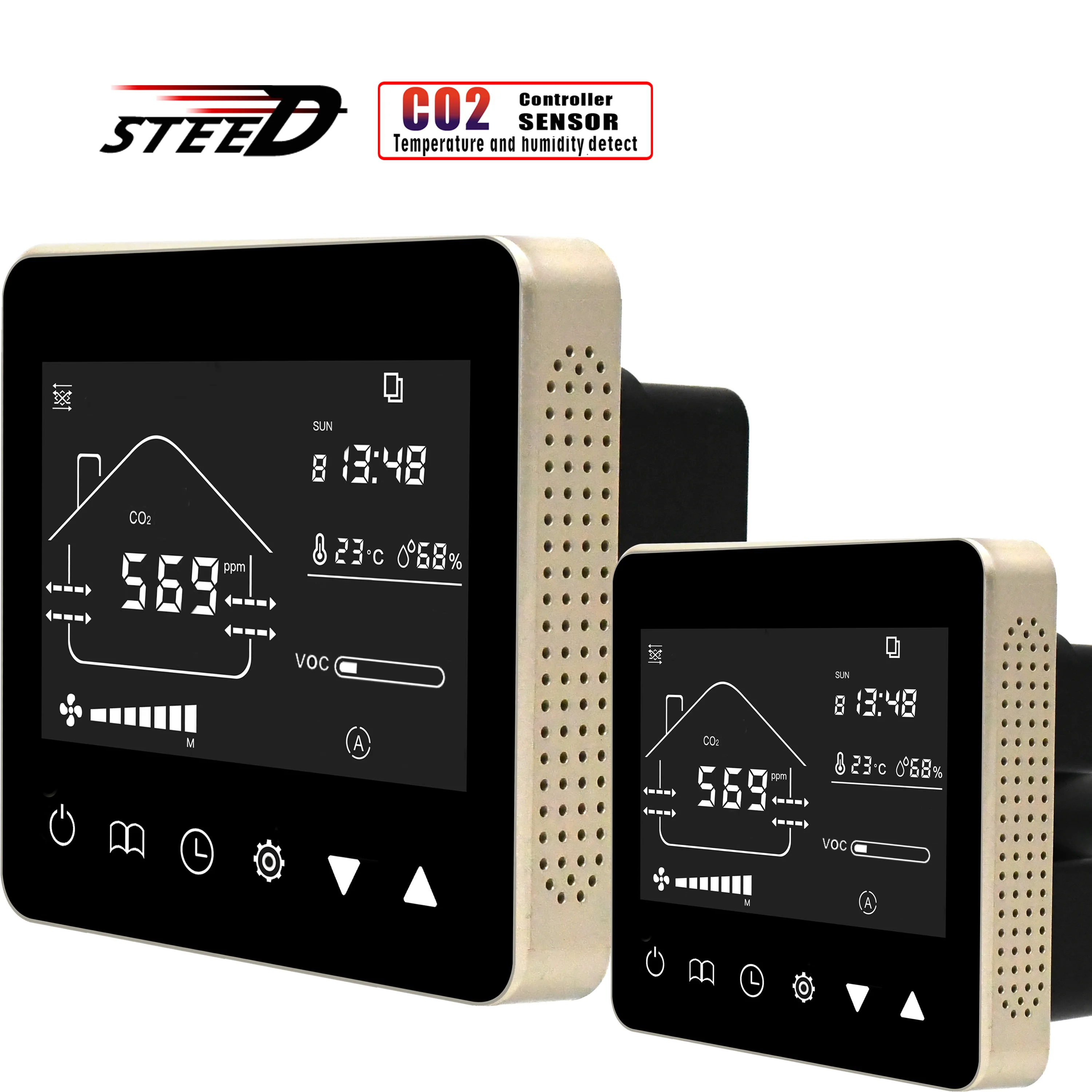 Economic Fresh Air Control Panel for EC/AC Fan Detection Sensor VOC PM2.5 CO2 Management Room Air Quality