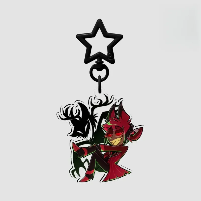 Hazbin Hotel Alastor Radio Demon Acryl-Schlüsselanhänger Anime-Spiel-Charakter-Anhänger Taschenanhänger Cartoon Fandom Sammlerstück Geschenk