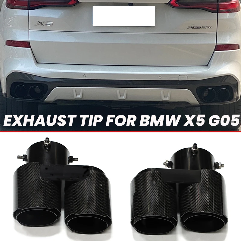 

1 Pair Carbon Fiber Exhaust Tip For BMW G05 X5 G06 X6 G07 X7 2019+ Muffler Tip Exhaust Pipe System Nozzle