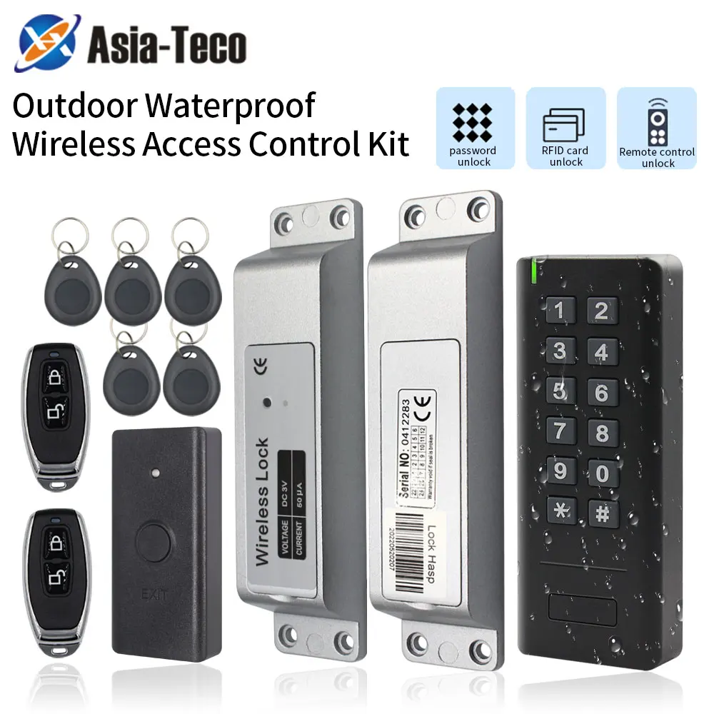 Waterproof Wireless Access Control Kits Electronic Gate Garage Door Opener Digital Set RFID Smart Lock Kit Access Control System