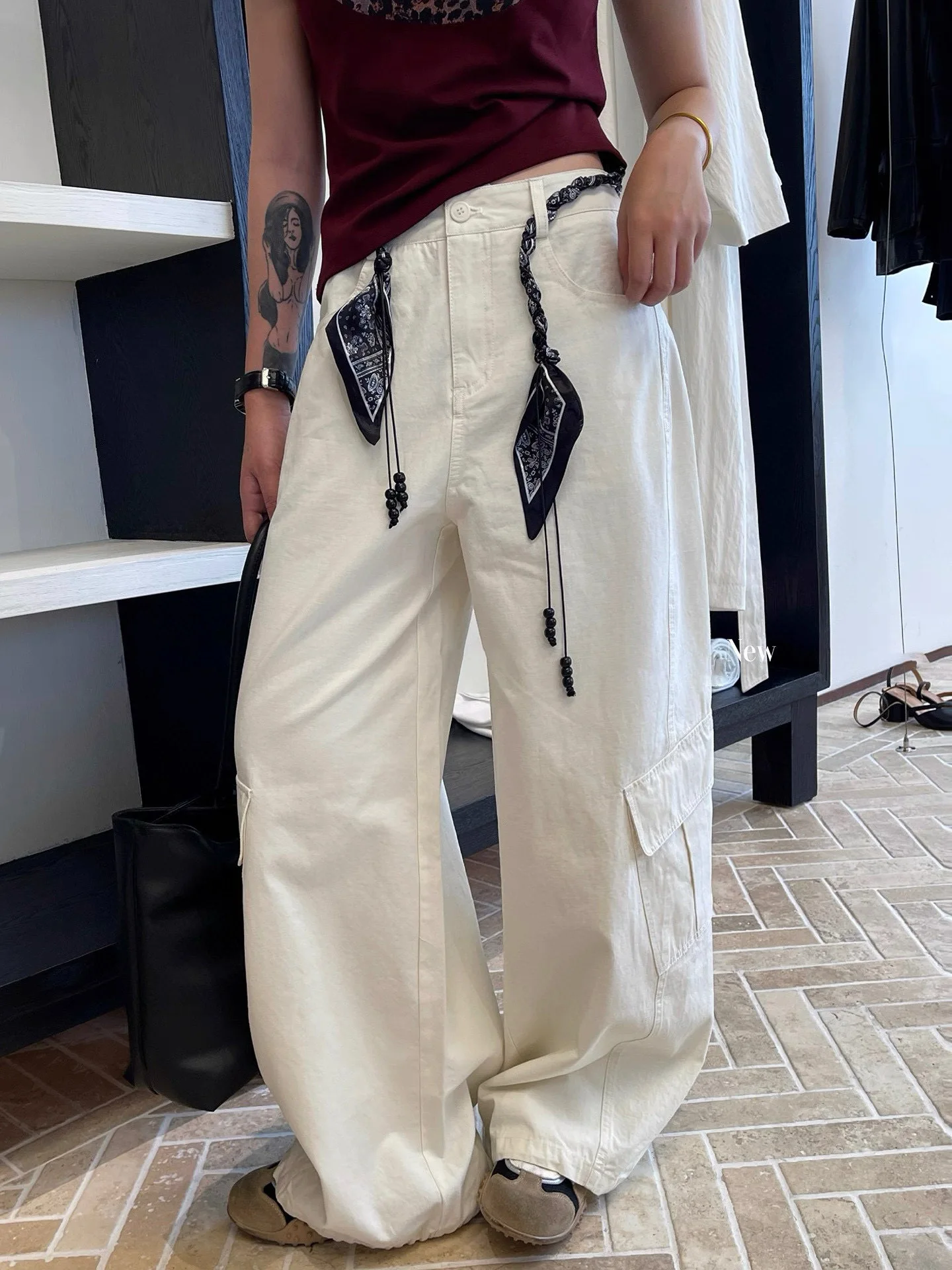 Women's early autumn casual loose wide leg trousers