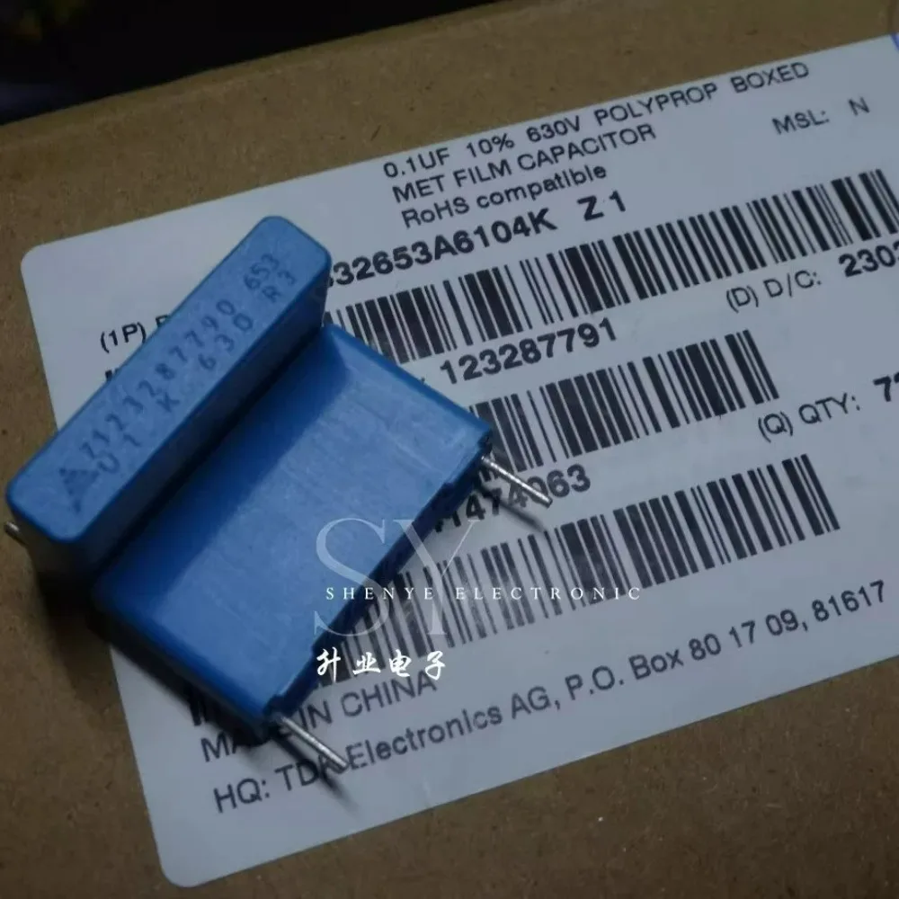 5pcs/lote EPCOS 0.1uf 630V 100nF u1 104 K Novo Capacitor de Filme 22mm B32653A6104K