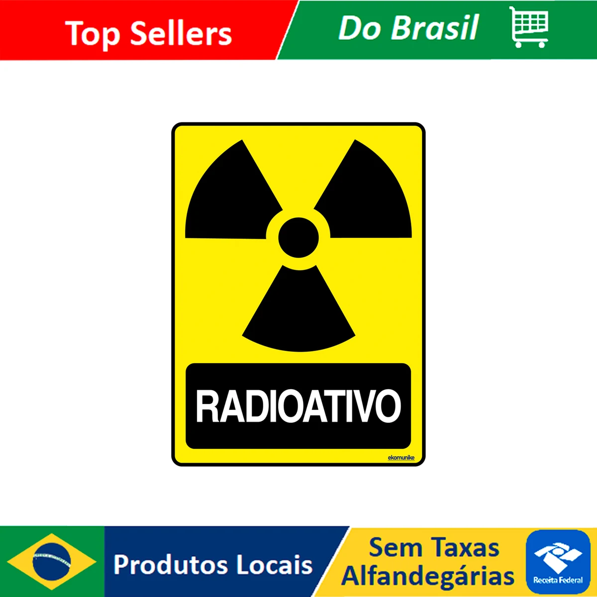 Ekomunike 15x20 Radioactive Trash Signaling Adhesive-S-245 F9e