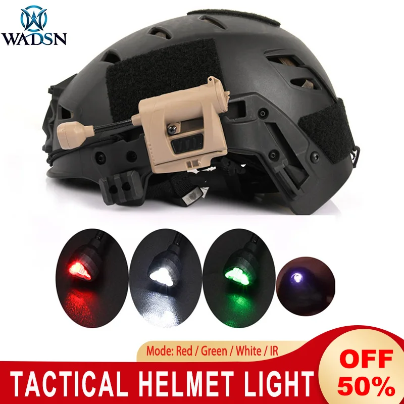 Tactical Tec Charge Pro MPLS Helmet Light Red Green White IR 4 Modes Hunting Task Light Airsoft Headlamp with 4 Rail Mount