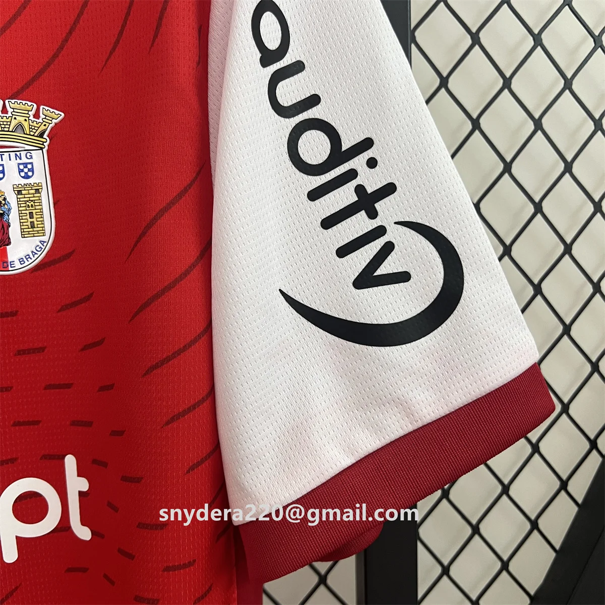 2024/25 Masculino Braga Home Vermelho Roupas de Secagem Rápida Treinamento Futbol Camisa S-3XL