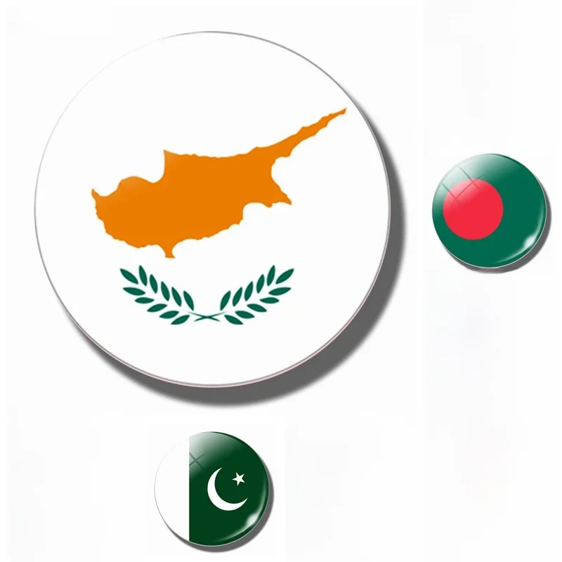 Flaga narodowa Republiki Cyprusa Naklejki na lodówkę Magnes Bangladesz Bhutan Indie Malediwy Nepal Pakistan Sri Lanka Magnesy Decor — zdjęcie 2