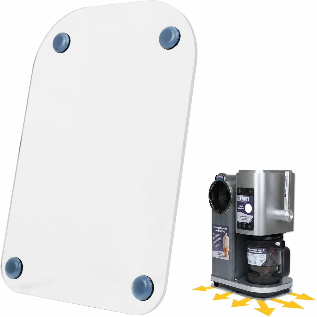 Acrylic Slider Mat for Ninja Swirl by CREAMi NC701, Kitchen Appliances Slider Compatible with Cuisinart 14-Cup Coffee Maker