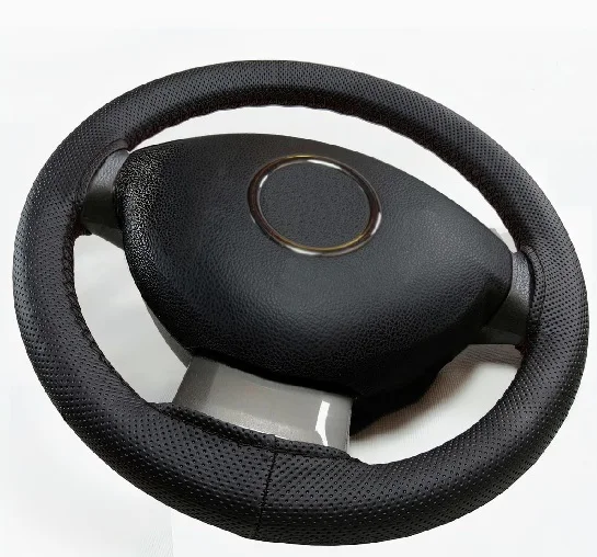 WENTT NOKTALI BLACK LEATHER & BLACK DİKİŞLİ STEERING WHEEL COVER