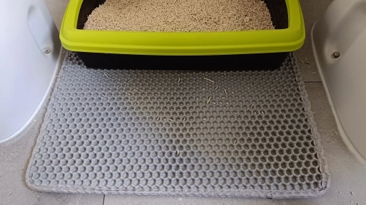Customer review photo for Honeycomb Cat Litter Mat