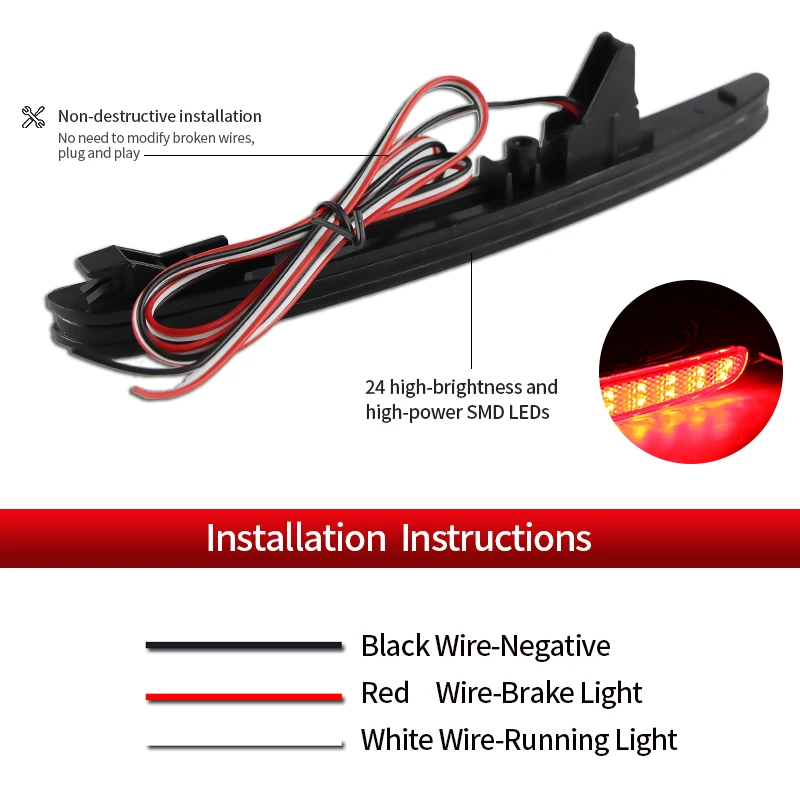 

2pcs LED Bumper Reflector Lights For 2017-up Honda Civic Hatchback, Type-R, or SI 4-Door Sedan Rear Brake Lamps Accessories