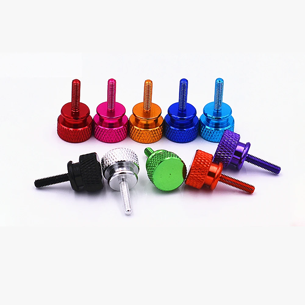 Colourful Thumb Screw M3*5/7/10/12/16mm Aluminum Alloy Flat Head Knurled Hand Tighten Bolts Computer Case DIY Parts