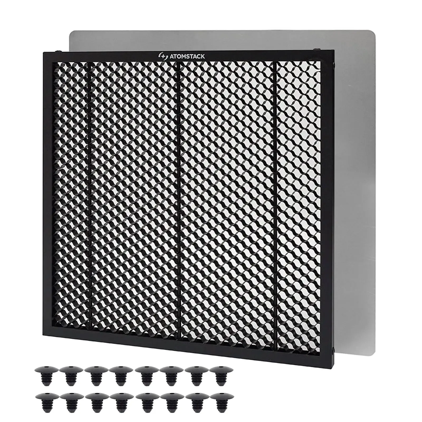 

ATOMSTACK F4N 15.7x15.7 Inch Honeycomb Laser Engraver Bed with Metal Tray 6 Platens & 4 Pads Compatible Laser Working Table
