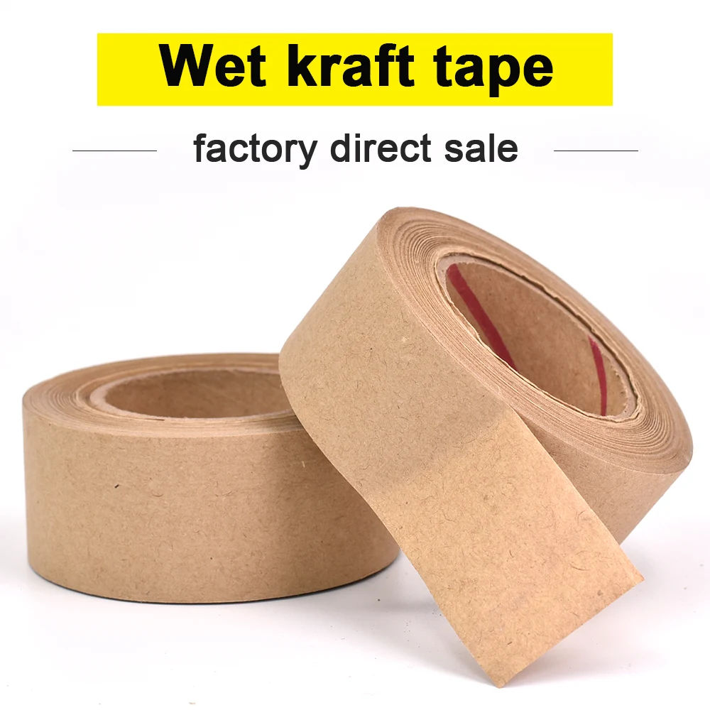 Packing Tape 30M Reinforced Water Activated Gummed Tape Kraft Paper Tap for Writable Strong Adhesive Carton Box Packing Shipping