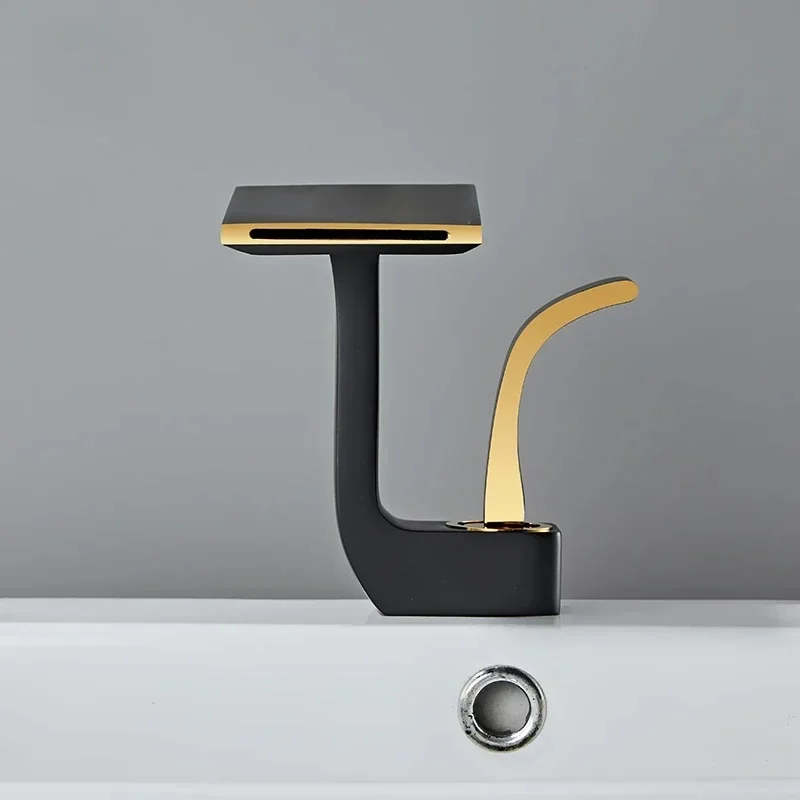 Waterval Badkamerkranen Warm en Koud Water Wastafelkranen Zwarte Kraan Badkamer Wc Messing Wit Zwart Goud Wastafel Kraan Torneira - afbeelding 2