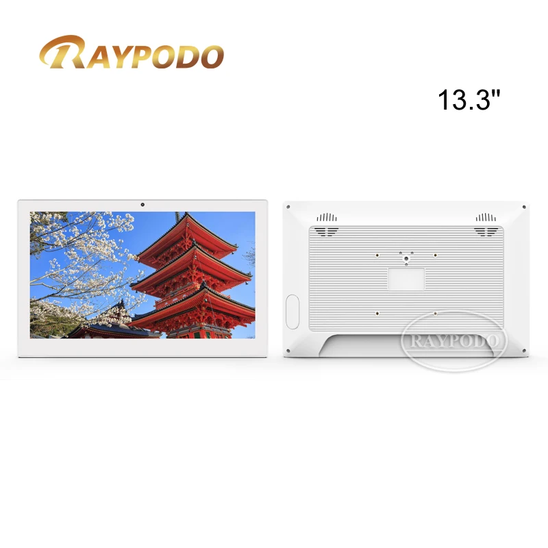 Raypodo-حامل لوحي صناعي ، شاشة عرض لافتات رقمية ، متعدد اللغات ، أندرويد 11 ، RK3566 ، 13.3"