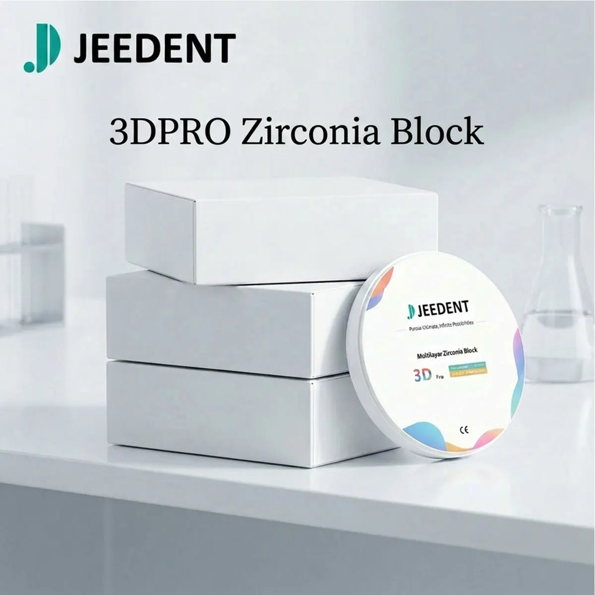 3DPRO Multilayer Zirconia 98mm 57% Translucency 1100MPa 8-Layer VITA 16 Shades for Anterior Crown Bridge Restoration CAD CAM Lab