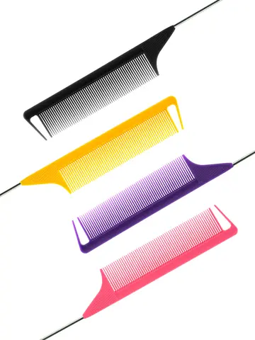 प्रो पॉइंटेड टेल सैलून हेयरड्रेसिंग हेयर स्टाइलिंग एंटी-स्टैटिक कंघी हेयर ब्रश स्टील नीडल पिन रैट टेल कॉम्ब्स बार्बर एक्सेसरीज़ 10 best sales बालों की कंघी - №1