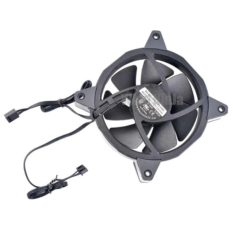 Ventilateur de refroidissement à lumière couleur RVB pliable, 12cm, 120mm, 120x120x25mm, DC 12V, 0,32 A, 3.84W, 4 broches, 3000, adapté pour processeur hôte d'ordinateur Trident X