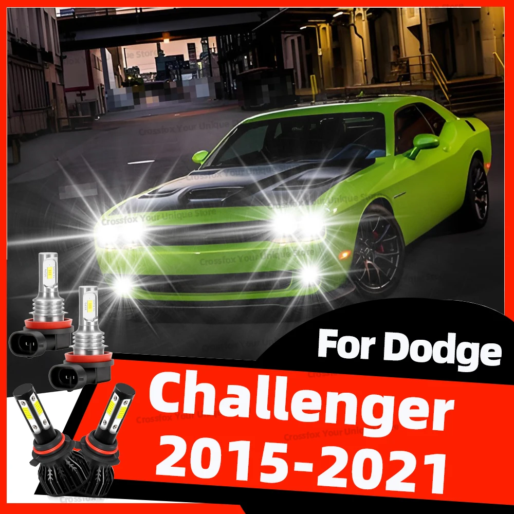 

2/4X Car Headlight 6000K Fog Lampada Bulbs For Dodge Challenger 2015 2016 2017 2018 2019 2020 2021