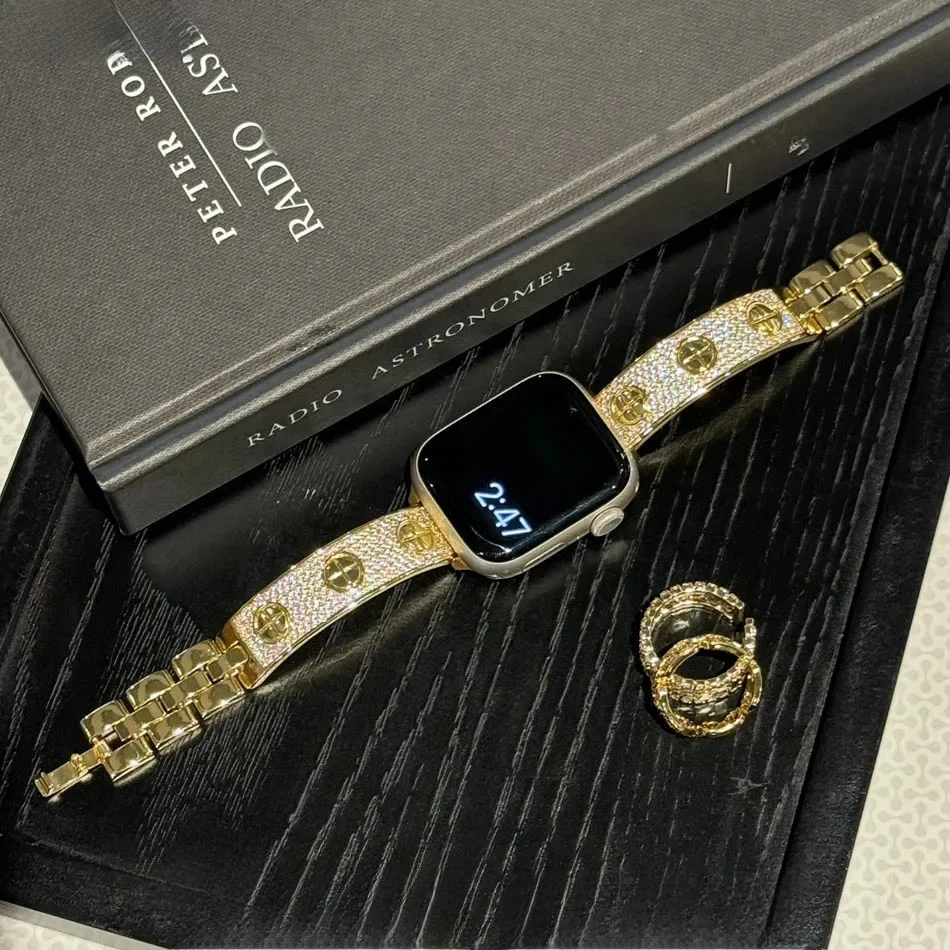Kompatybilny z paskiem Apple Watch 38 40 4142 44 45 46 49 mm Sparkling Diamond Bracelet iWatch Series 10 9 8 7 6 5 4 SE Ultra Strap — zdjęcie produktu 7