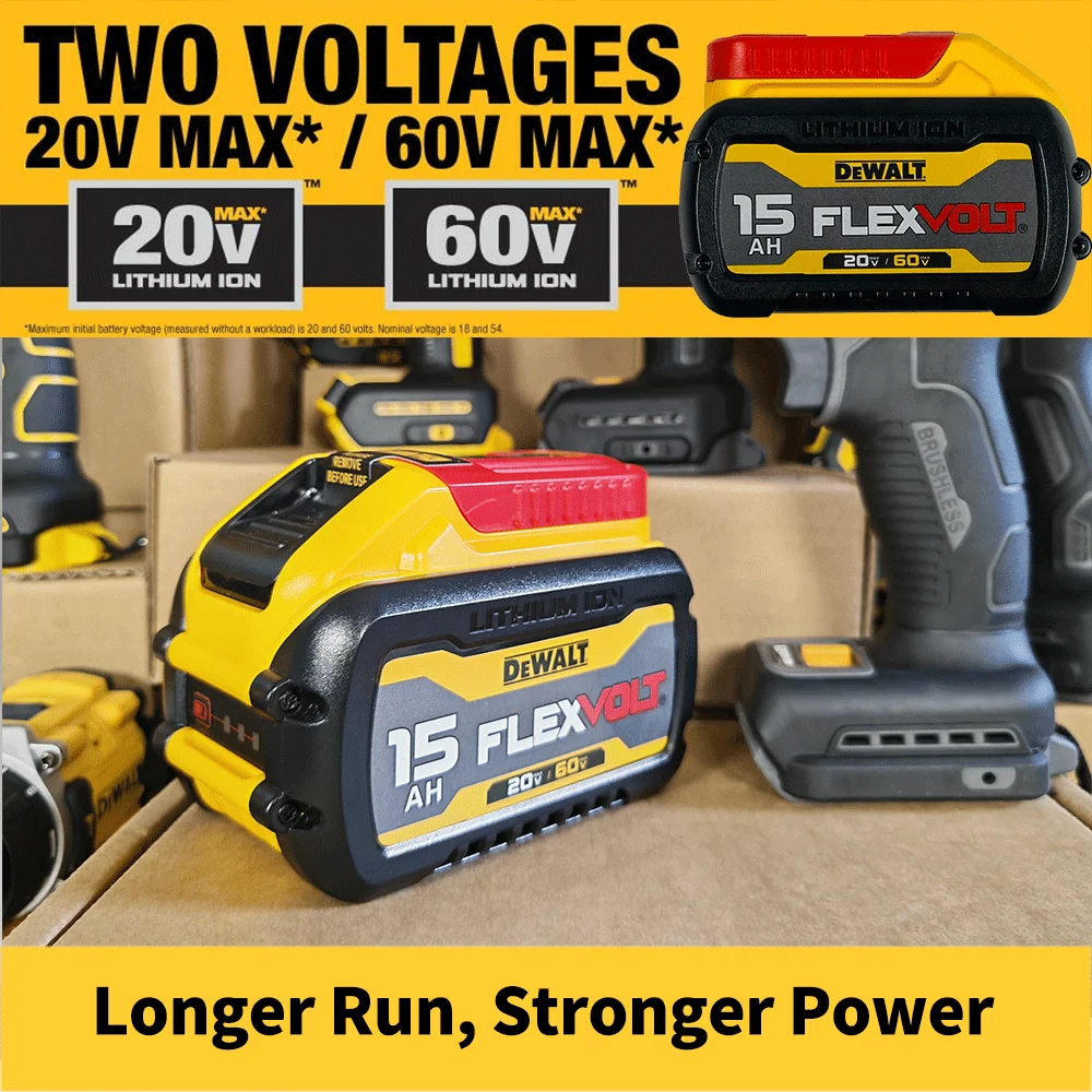 

Dewalt DCB615 FLEXVOLT 20V/60V 15Ah 54V High Capacity Lithium Ion Battery 21700 Cells Long Lasting Rechargeable Power Tools