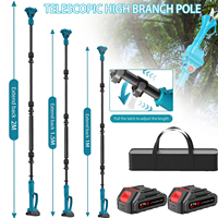 Cordless Electric Chain Saws Scissors Telescoping Rod High Branch Extension Pole 180° Degree Adjustable For Makita 21V Battery
