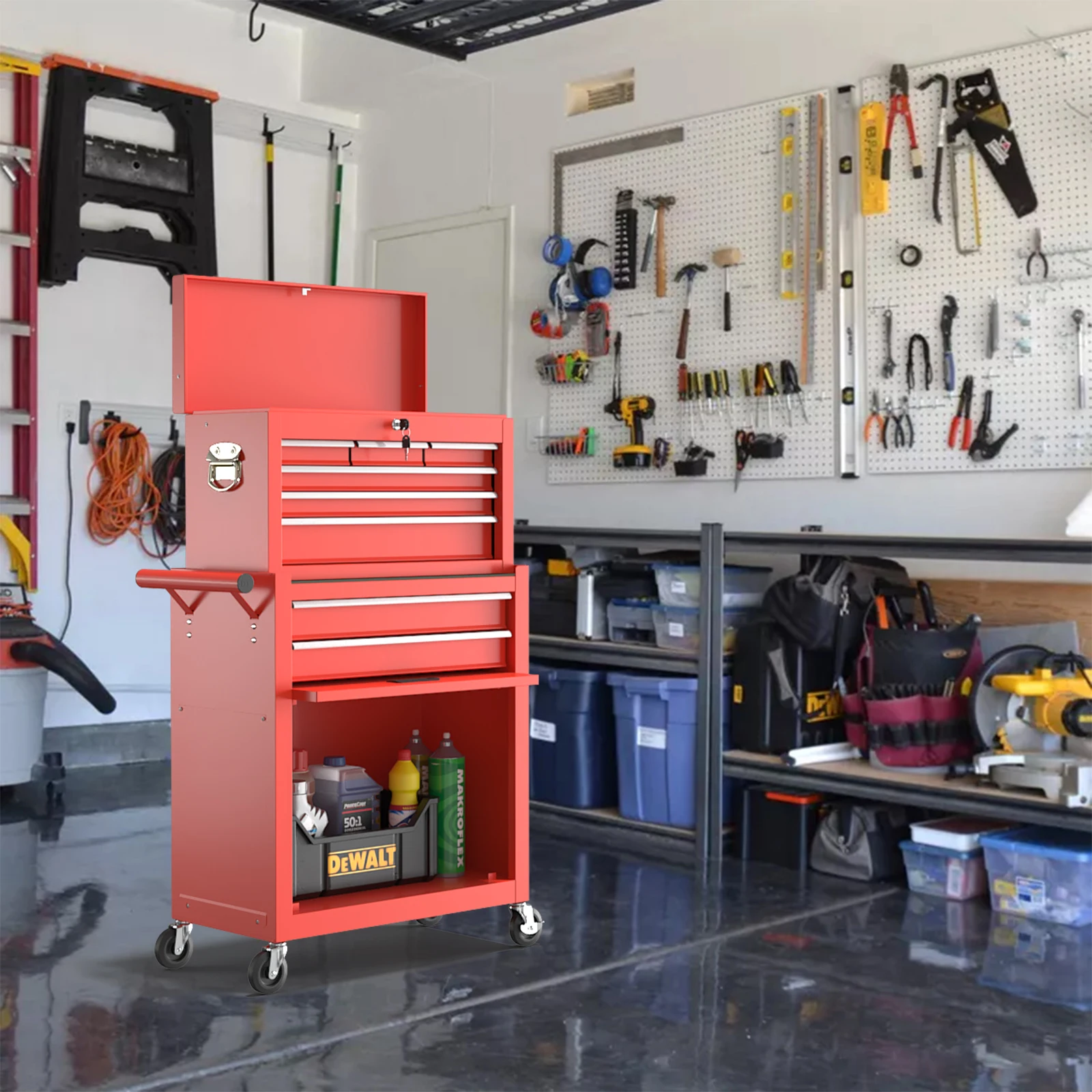 8 drawer tools chest,RED