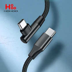 USB C to Type C Cable 90 Degree Angle for iPhone 15 Pro max Xiaomi Huawei Macbook iPad 100W Fast Charge Type C Cable Data Wire