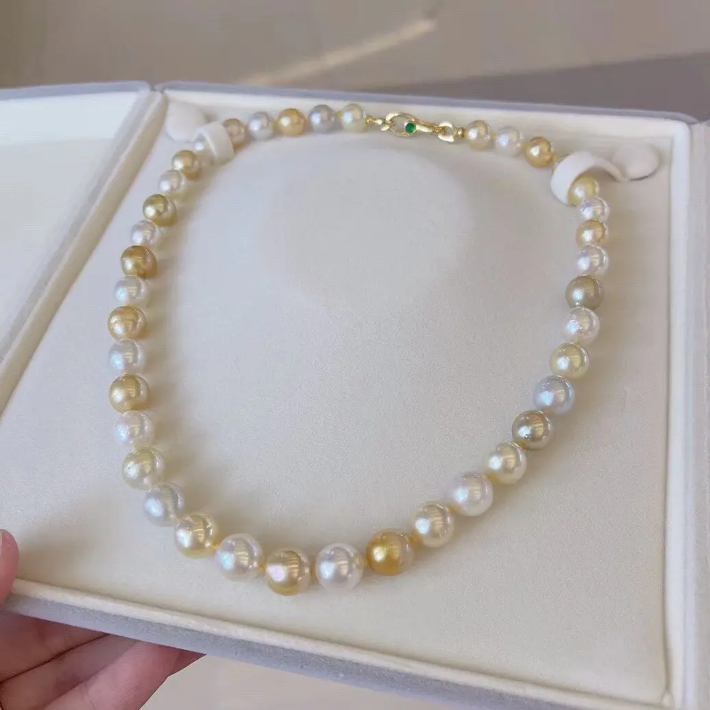 

MADALENA SARARA Southsea Gold Pearl Mixed With Freshwater Pearl Women Necklace 18K Gold Clasp