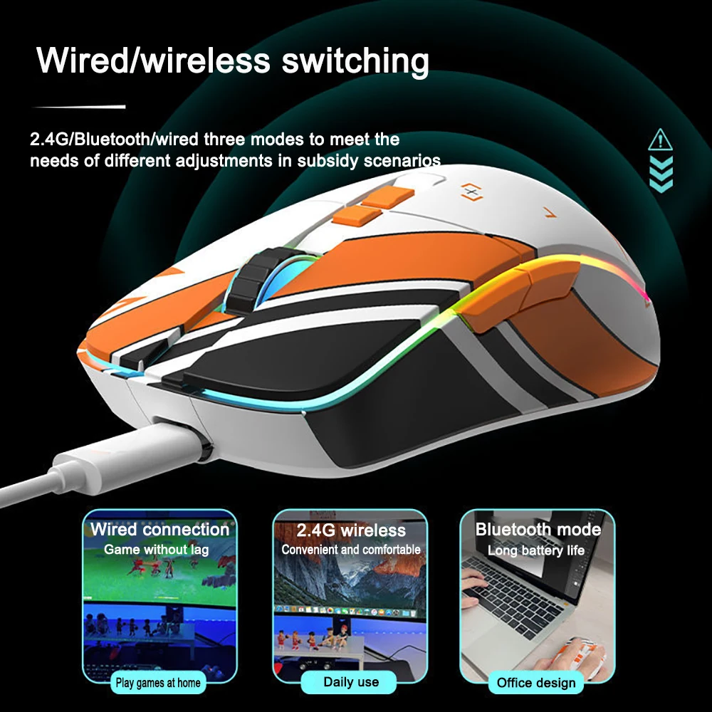 Mouse wireless Esports Mouse da gioco Bluetooth Pro Mouse regolabile Mouse per computer portatile PC Design grafico Notebook Windows