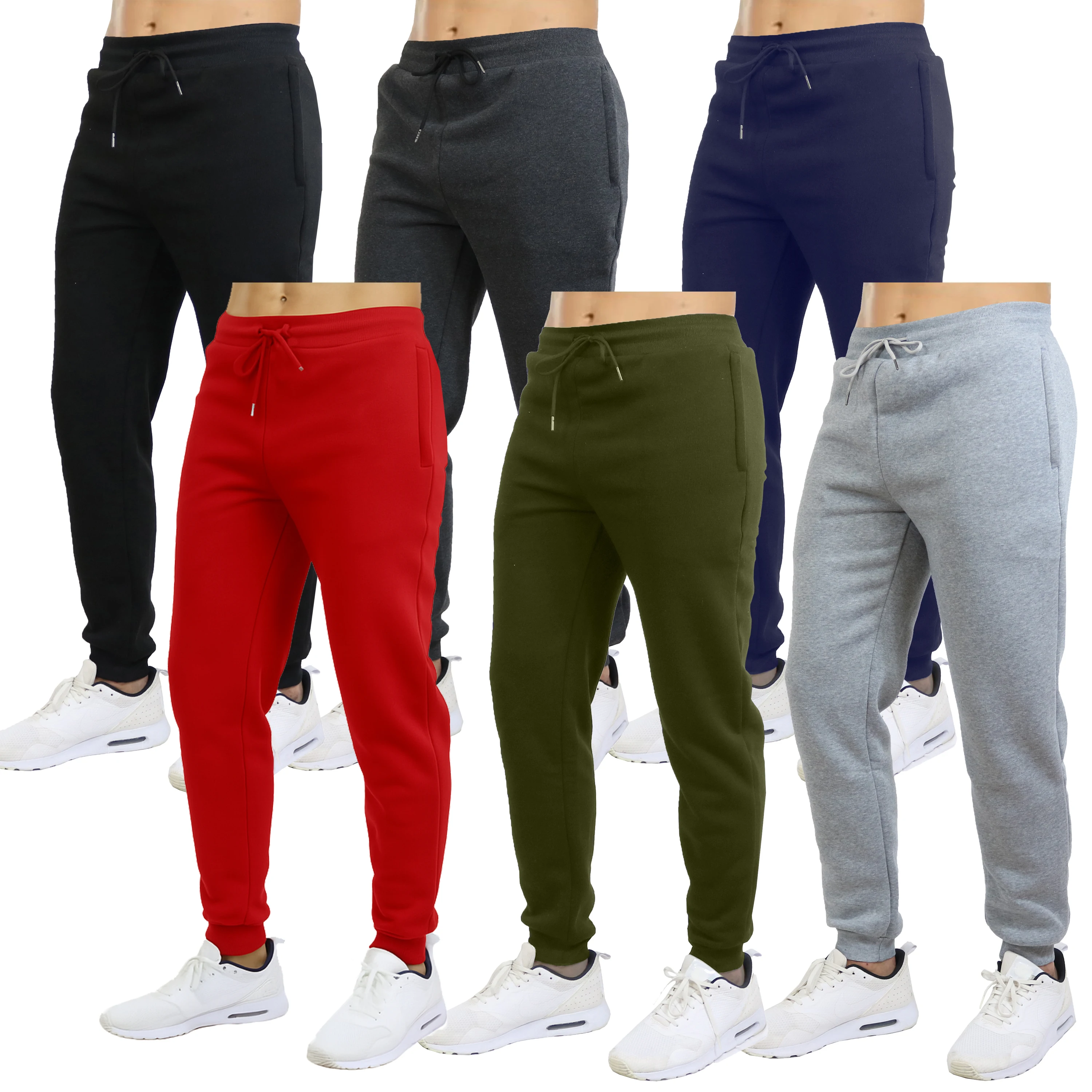 Galaxy by Harvic 3-Pack Mens Slim Fit Fleece Jogger Sweatpan