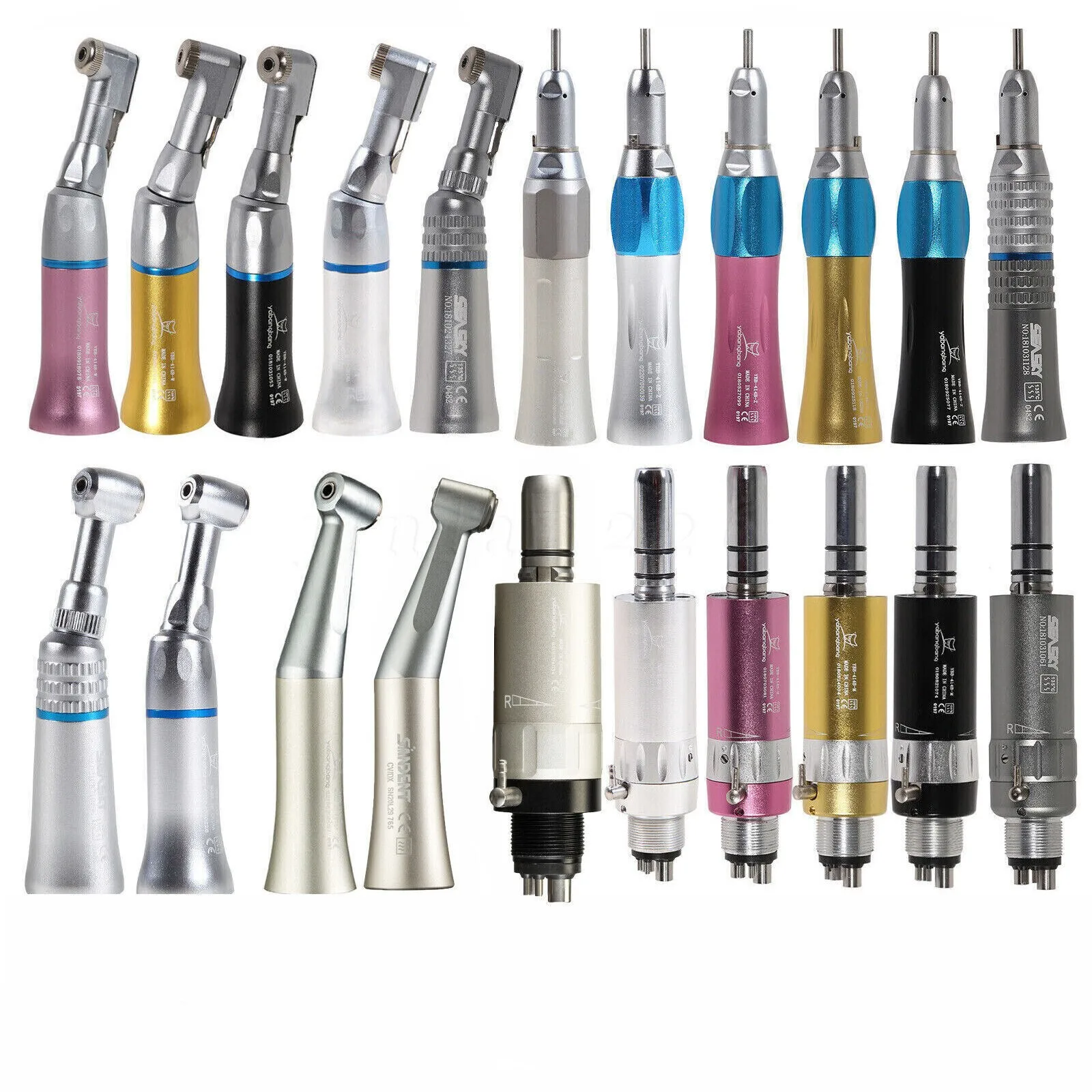 

Dental Low Slow Speed Straight Handpiece/ Push Button/Latch Type Contra Angle/ Air Motor 2/4Hole Fit NSK E-type