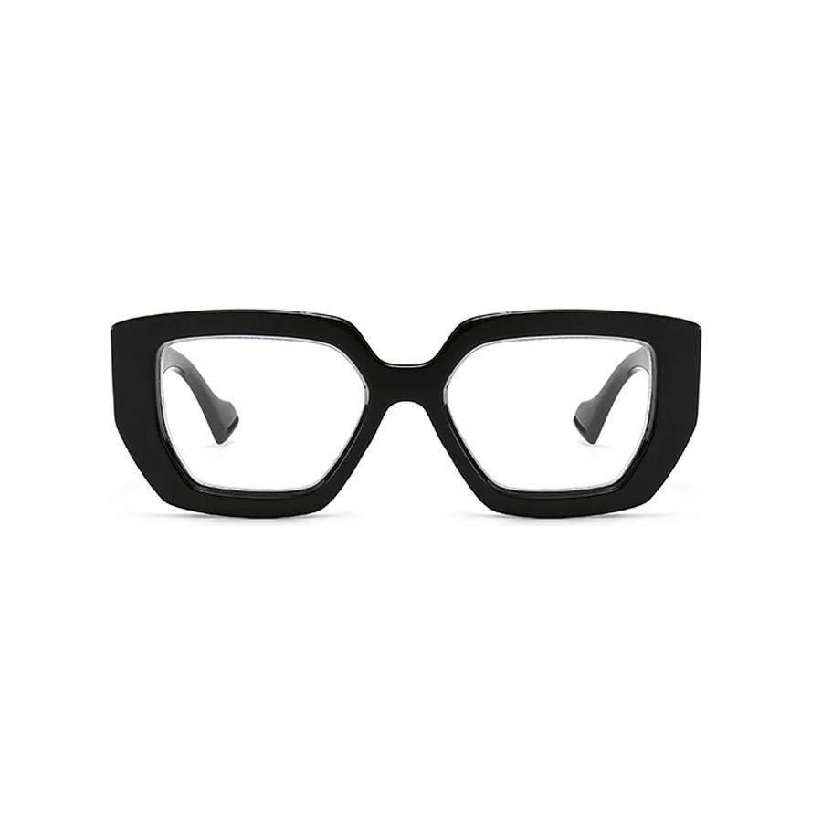 Fashionable Black Square Large Frame Women\'s Sunglasses Transparent Lenses Daily Vacation Decorative Glasses