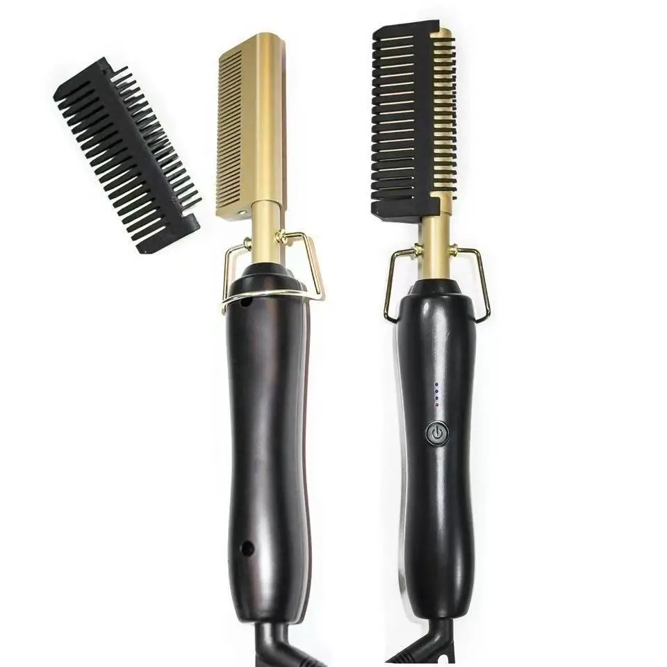 

M&W electric hot comb ceramic hair pressing comb conduction heating straightening hot pressing comb can straighten and curl hai