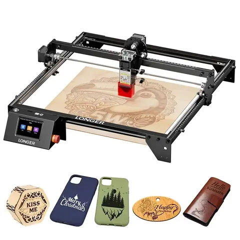 LONGER 5W Laser Engraver & Cutter 400x400mm WiFi Touchscreen Desktop Laser Engraving Machine for Wood Acrylic Leather Metal DIY Crafts Personalized Gifts LightBurn LaserGRBL Compatible