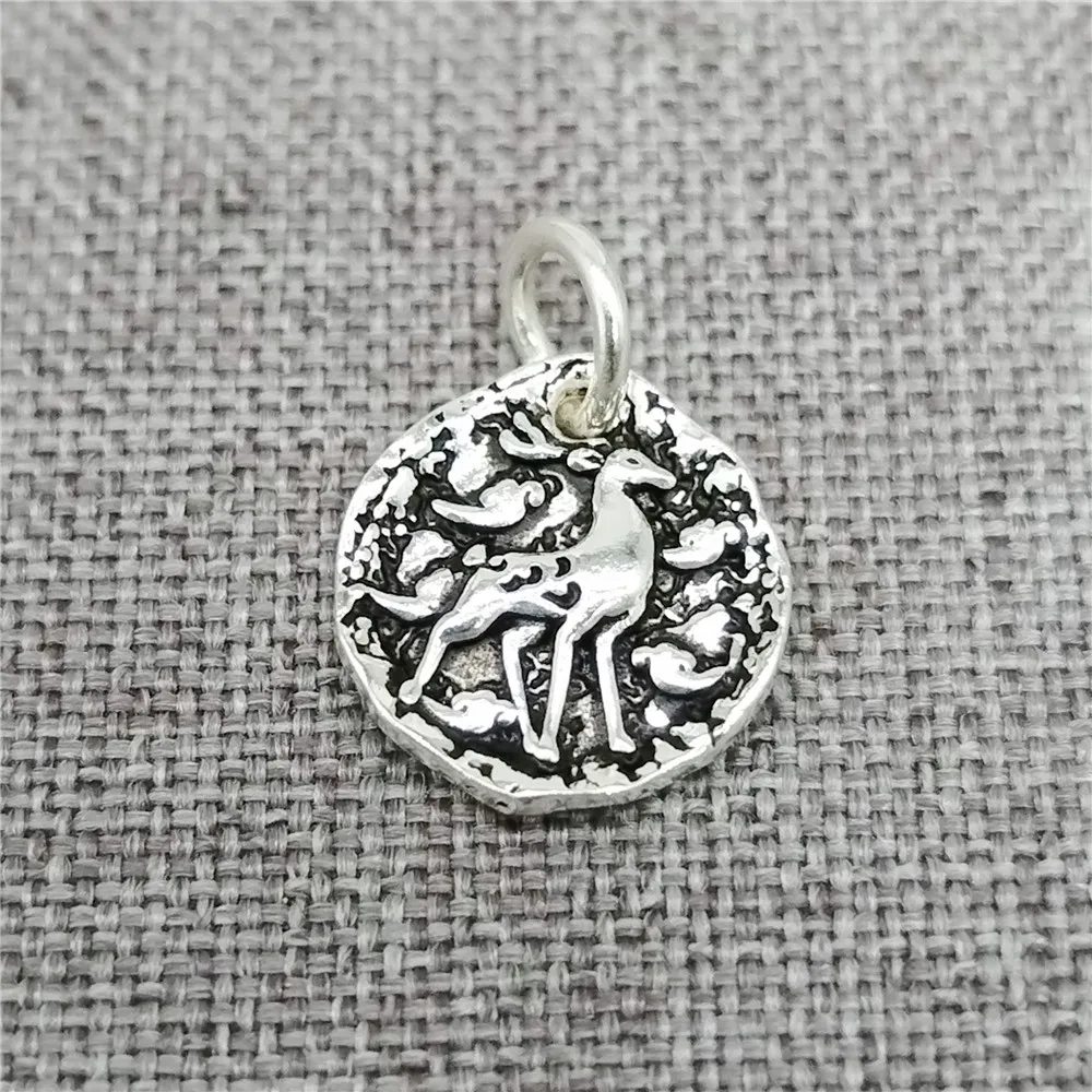 

4pcs of 925 Sterling Silver Reindeer Deer Charms Elk Animal Wildlife Pendant for Bracelet Necklace Earring