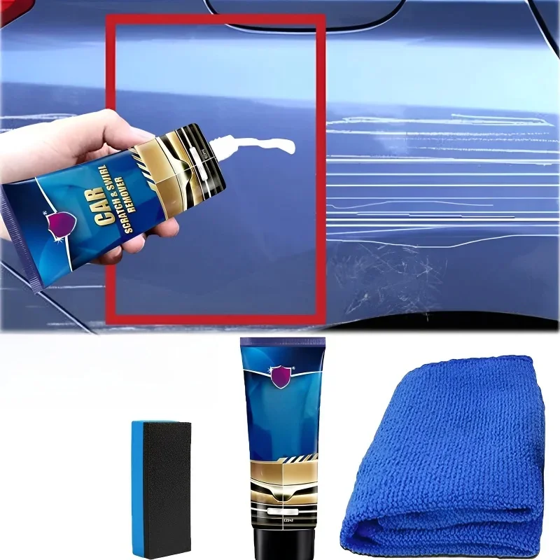 Crème universelle de réparation des rayures de voiture, outil de nettoyage, dissolvant de tourbillon de voiture, réparation des rayures, cire de polissage, accessoires de produits automobiles 3 pièces