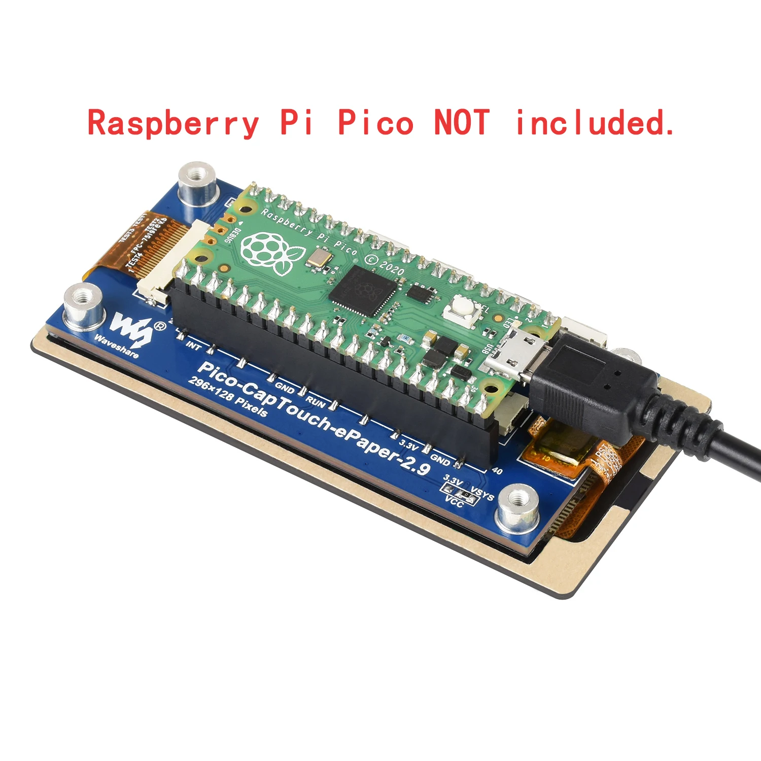 

2,9-дюймовый сенсорный экран E-ink, модуль ePaper HAT для RPI Raspberry Pi PICO 2 W RP2040 RP2350, плата расширения