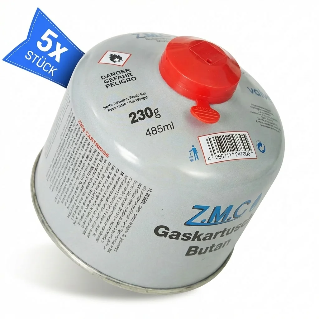 Z.M.C 1X - 24X gaspatroon 230g schroefventiel EN417 voor campingkachel en gasgrill